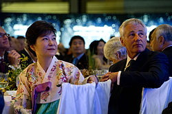 https://upload.wikimedia.org/wikipedia/commons/thumb/8/84/Secretary_of_Defense_Chuck_Hagel_and_Republic_of_Korea_President%2C_Park_Guen-Hye%2C_listen_to_a_toast.jpg/250px-Secretary_of_Defense_Chuck_Hagel_and_Republic_of_Korea_President%2C_Park_Guen-Hye%2C_listen_to_a_toast.jpg